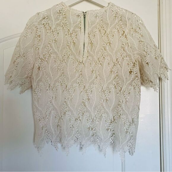 EUC Boutique Brand Love J White/Ivory See-Through Lace Top Blouse | Size: M - Picture 8 of 10